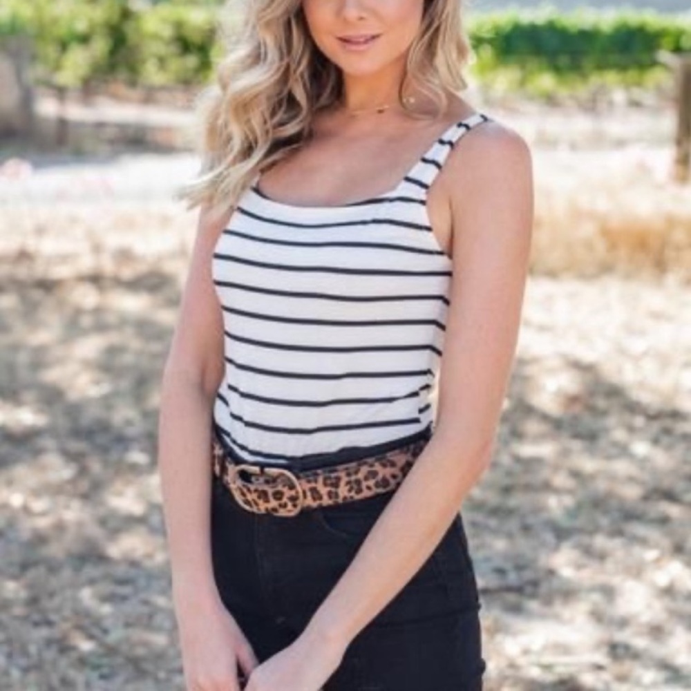 Striped Wide Strap Boho Layer Top